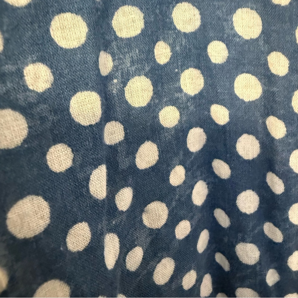 Blue Polka Dot Sleeveless Dress M/L island bungalow - Picture 10 of 12